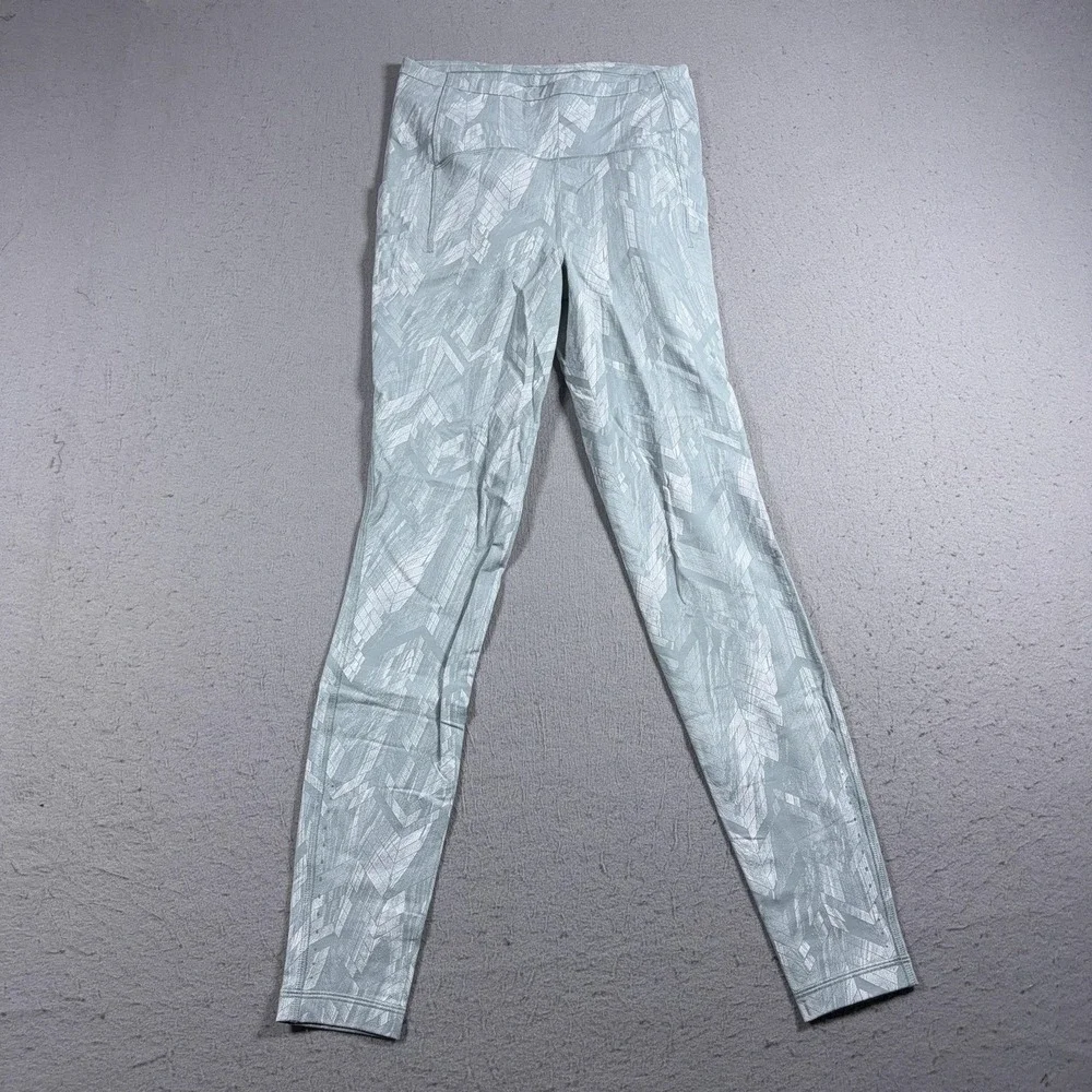 Lululemon Align Yoga Pants Size 6 Green Geometric High Rise Women Sport Leggings